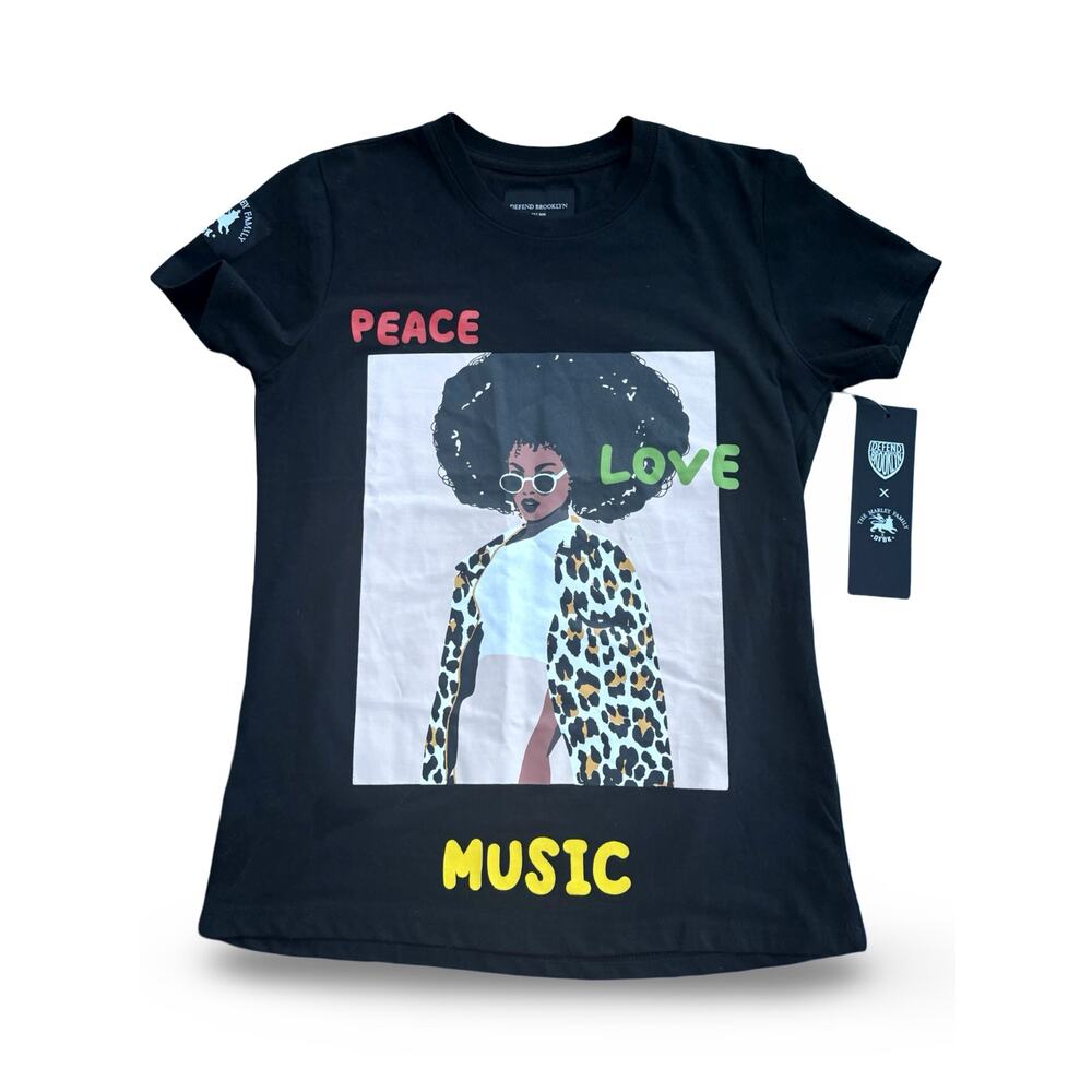 Defend Brooklyn x Marley Family Tee S | Peace Love Music Graphic Shirt NWT